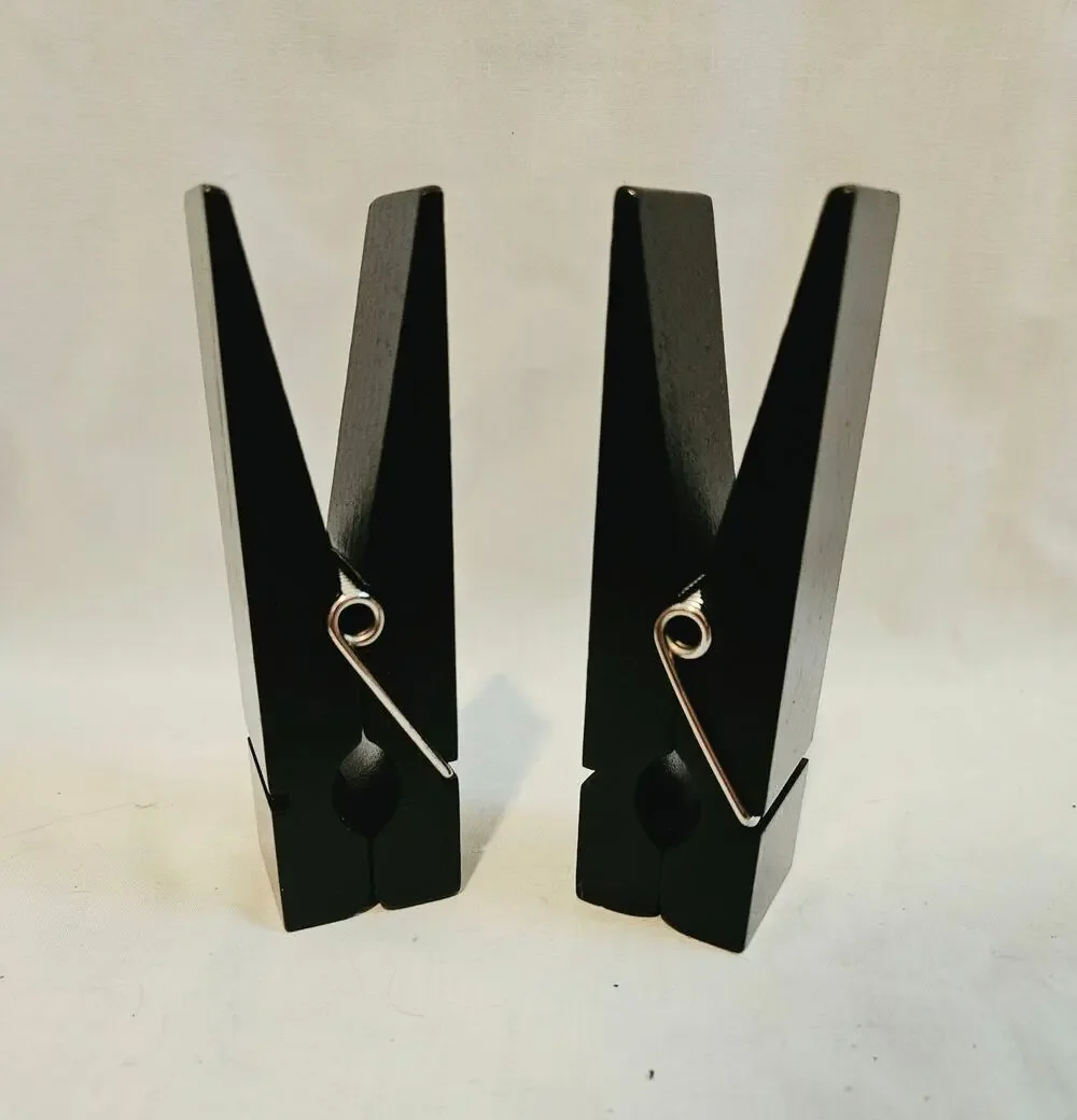 Two XL decorative clothes pins Black